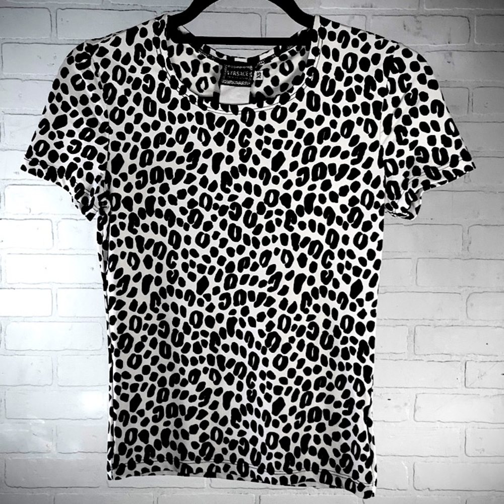 Versace cheetah print top XS